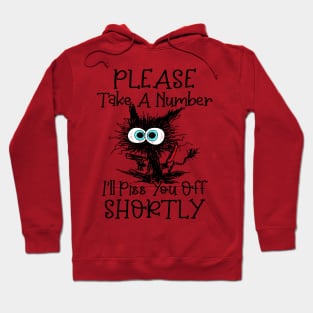 Black Cats Please Take A Number I'll Piss You off Shortly Hoodie